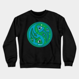 Yin Yang Mushrooms - Green Crewneck Sweatshirt